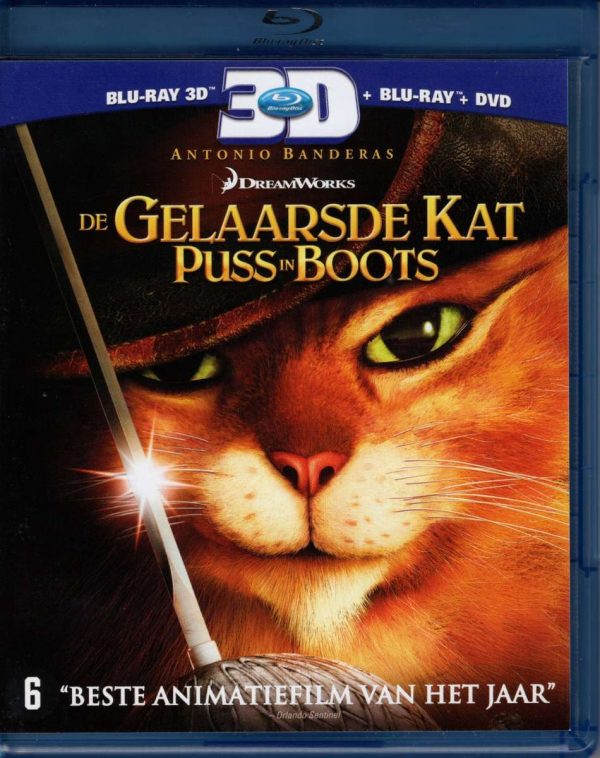 De Gelaarsde Kat 3D + Blu-ray + DVD
