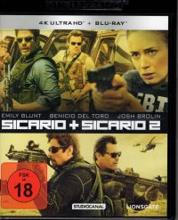 Sicario + Sicario 2 Day of the Soldado - 4K Ultra HD + Blu-ray (Import Zonder NL Ondertiteling)